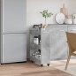 vidaXL Armario con ruedas madera ingeniería gris hormigón 60x22x79 cm vidaXL Armario con ruedas madera ingeniería gris hormigón 60x22x79 cm