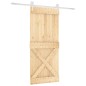 vidaXL Puerta corredera con herrajes madera maciza de pino 90x210 cm vidaXL Puerta corredera con herrajes madera maciza de pino 90x210 cm