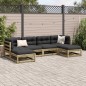 vidaXL Juego de sofás jardín 6 pzas con cojines madera pino impregnada vidaXL Juego de sofás jardín 6 pzas con cojines madera pino impregnada