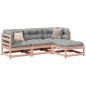 vidaXL Set de sofás jardín 4 pzas con cojines madera abeto Douglas