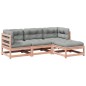 vidaXL Set de sofás jardín 4 pzas con cojines madera abeto Douglas