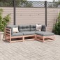 vidaXL Set de sofás jardín 4 pzas con cojines madera abeto Douglas