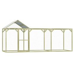 vidaXL Jaula gallinero madera impregnada pino y acero 4,5x1,5x2 m