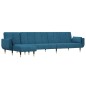 vidaXL Sofá cama en forma de L terciopelo azul 275x140x70 cm vidaXL Sofá cama en forma de L terciopelo azul 275x140x70 cm