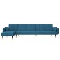 vidaXL Sofá cama en forma de L terciopelo azul 275x140x70 cm vidaXL Sofá cama en forma de L terciopelo azul 275x140x70 cm