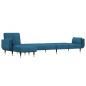 vidaXL Sofá cama en forma de L terciopelo azul 275x140x70 cm vidaXL Sofá cama en forma de L terciopelo azul 275x140x70 cm