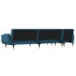 vidaXL Sofá cama en forma de L terciopelo azul 275x140x70 cm vidaXL Sofá cama en forma de L terciopelo azul 275x140x70 cm