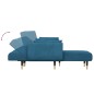 vidaXL Sofá cama en forma de L terciopelo azul 275x140x70 cm vidaXL Sofá cama en forma de L terciopelo azul 275x140x70 cm
