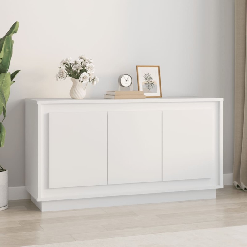 vidaXL Aparador madera contrachapada blanco 102x35x55 cm vidaXL Aparador madera contrachapada blanco 102x35x55 cm