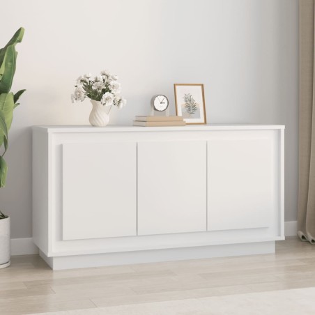vidaXL Aparador madera contrachapada blanco 102x35x55 cm