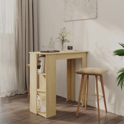 vidaXL Mesa bar con estante contrachapada roble Sonoma 102x50x103,5 cm