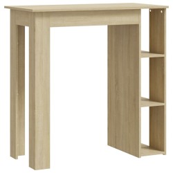 vidaXL Mesa bar con estante contrachapada roble Sonoma 102x50x103,5 cm