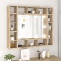 vidaXL Mueble con espejo y LED color roble Sonoma 91x15x76,5 cm vidaXL Mueble con espejo y LED color roble Sonoma 91x15x76,5 cm