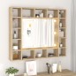vidaXL Mueble con espejo y LED color roble Sonoma 91x15x76,5 cm vidaXL Mueble con espejo y LED color roble Sonoma 91x15x76,5 cm