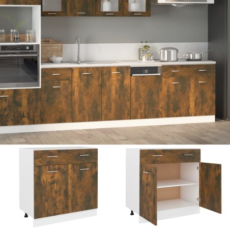 vidaXL Armario inferior contrachapado roble ahumado 80x46x81,5cm
