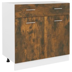 vidaXL Armario inferior contrachapado roble ahumado 80x46x81,5cm