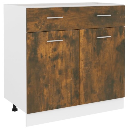 vidaXL Armario inferior contrachapado roble ahumado 80x46x81,5cm