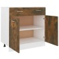 vidaXL Armario inferior contrachapado roble ahumado 80x46x81,5cm