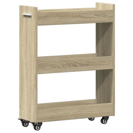 vidaXL Armario con ruedas madera ingeniería roble Sonoma 60x22x79 cm