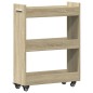 vidaXL Armario con ruedas madera ingeniería roble Sonoma 60x22x79 cm