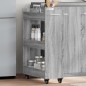 vidaXL Armario con ruedas madera ingeniería gris Sonoma 60x22x79 cm vidaXL Armario con ruedas madera ingeniería gris Sonoma 60x22x79 cm