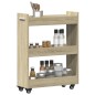 vidaXL Armario con ruedas madera ingeniería roble Sonoma 60x22x79 cm