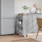vidaXL Armario con ruedas madera ingeniería gris Sonoma 60x22x79 cm vidaXL Armario con ruedas madera ingeniería gris Sonoma 60x22x79 cm
