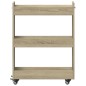 vidaXL Armario con ruedas madera ingeniería roble Sonoma 60x22x79 cm