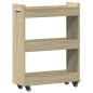 vidaXL Armario con ruedas madera ingeniería roble Sonoma 60x22x79 cm