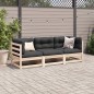 vidaXL Juego de sofás de jardín 3 piezas madera maciza de pino vidaXL Juego de sofás de jardín 3 piezas madera maciza de pino
