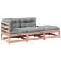 vidaXL Set de sofás jardín 3 pzas con cojines madera abeto Douglas vidaXL Set de sofás jardín 3 pzas con cojines madera abeto Douglas