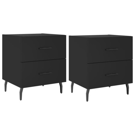 vidaXL Mesitas de noche 2 uds madera ingeniería negro 40x35x47,5 cm