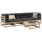 vidaXL Juego de sofás de jardín 5 piezas madera maciza de pino vidaXL Juego de sofás de jardín 5 piezas madera maciza de pino