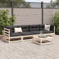 vidaXL Juego de sofás de jardín 5 piezas madera maciza de pino vidaXL Juego de sofás de jardín 5 piezas madera maciza de pino