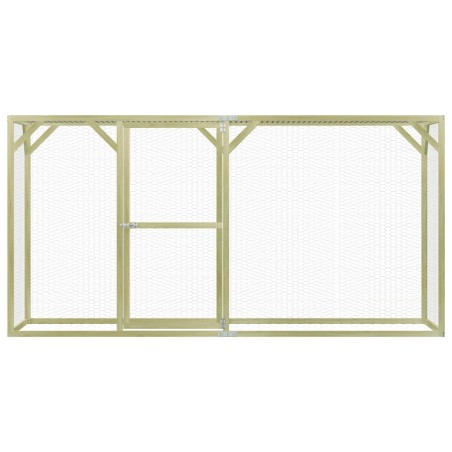 vidaXL Jaula gallinero madera impregnada pino y acero 3x1,5x1,5 m