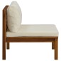 vidaXL Sofá intermedio seccional cojín blanco crema madera de acacia vidaXL Sofá intermedio seccional cojín blanco crema madera de acacia