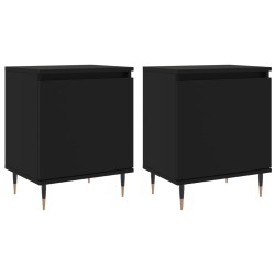 vidaXL Mesitas de noche 2 uds madera de ingeniería negro 40x30x50 cm