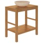 vidaXL Mueble tocador madera teca maciza con lavabo de mármol crema vidaXL Mueble tocador madera teca maciza con lavabo de mármol crema