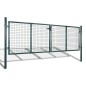 vidaXL Puerta de valla de acero verde 306x150 cm vidaXL Puerta de valla de acero verde 306x150 cm