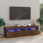 vidaXL Mueble de TV con luces LED 2 uds roble marrón 75x35x40 cm vidaXL Mueble de TV con luces LED 2 uds roble marrón 75x35x40 cm