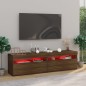 vidaXL Mueble de TV con luces LED 2 uds roble marrón 75x35x40 cm vidaXL Mueble de TV con luces LED 2 uds roble marrón 75x35x40 cm