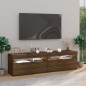 vidaXL Mueble de TV con luces LED 2 uds roble marrón 75x35x40 cm vidaXL Mueble de TV con luces LED 2 uds roble marrón 75x35x40 cm