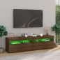 vidaXL Mueble de TV con luces LED 2 uds roble marrón 75x35x40 cm vidaXL Mueble de TV con luces LED 2 uds roble marrón 75x35x40 cm