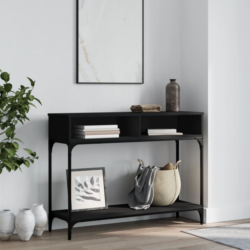 vidaXL Mesa consola madera de ingeniería negra 100x30,5x75 cm vidaXL Mesa consola madera de ingeniería negra 100x30,5x75 cm