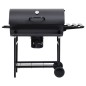 vidaXL Parrilla de barril ruedas y estantes acero negro 115x85x95 cm vidaXL Parrilla de barril ruedas y estantes acero negro 115x85x95 cm