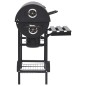 vidaXL Parrilla de barril ruedas y estantes acero negro 115x85x95 cm vidaXL Parrilla de barril ruedas y estantes acero negro 115x85x95 cm
