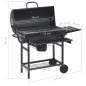 vidaXL Parrilla de barril ruedas y estantes acero negro 115x85x95 cm vidaXL Parrilla de barril ruedas y estantes acero negro 115x85x95 cm