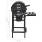 vidaXL Parrilla de barril ruedas y estantes acero negro 115x85x95 cm vidaXL Parrilla de barril ruedas y estantes acero negro 115x85x95 cm