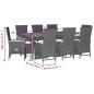 vidaXL Set de comedor de jardín 9 pzas y cojines ratán sintético negro vidaXL Set de comedor de jardín 9 pzas y cojines ratán sintético negro