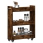 vidaXL Armario con ruedas madera ingeniería roble ahumado 60x22x79 cm vidaXL Armario con ruedas madera ingeniería roble ahumado 60x22x79 cm